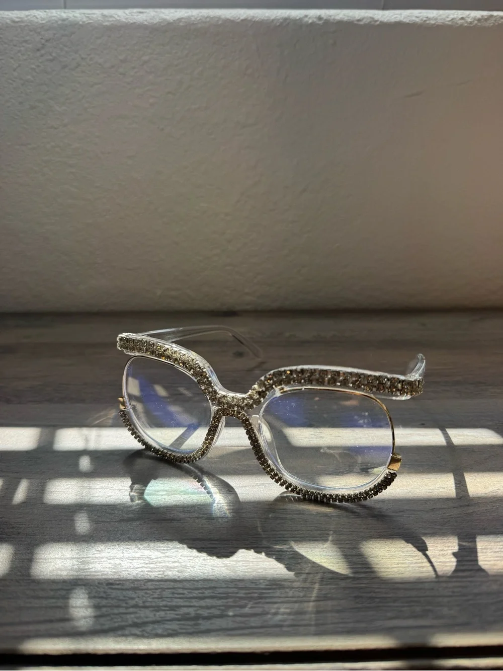 Crystal-Embellished Clear Lens Sunglasses - Women Accessories